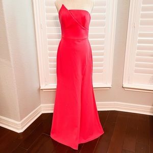 NWT BCBG Pink Strapless Fitted Bustier Gown, Size 8